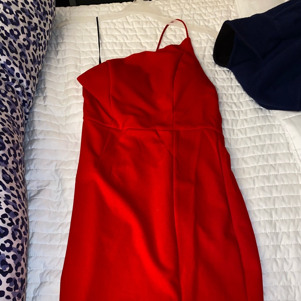 Red One-Shoulder Mini Dress